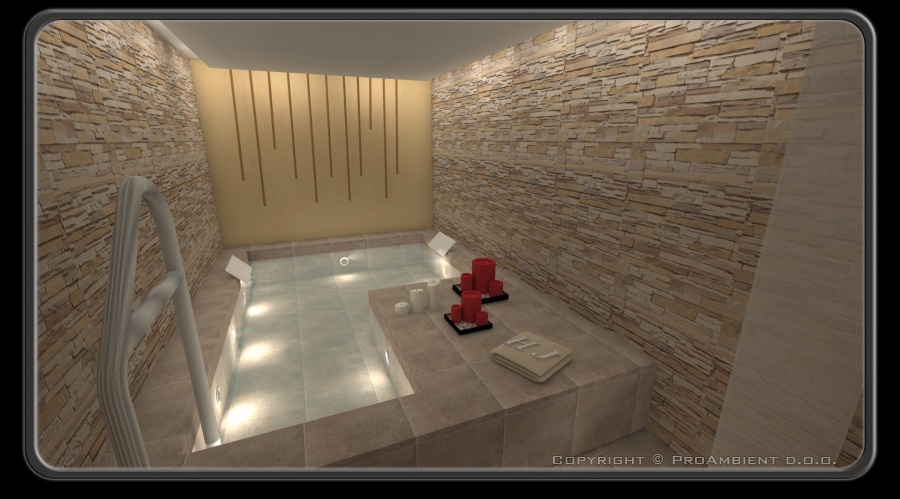 3D Vizualizacija hiše notranji bazen, 3D rendering