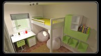 3D izris mladinske sobe